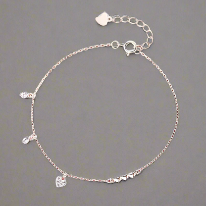 Letisztult szivecskés ezüst karkötő - Eyla Jewelry