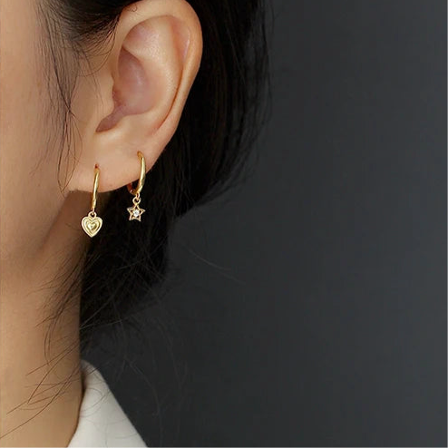 Letisztult szivecskés ezüst fülbevaló - Eyla Jewelry