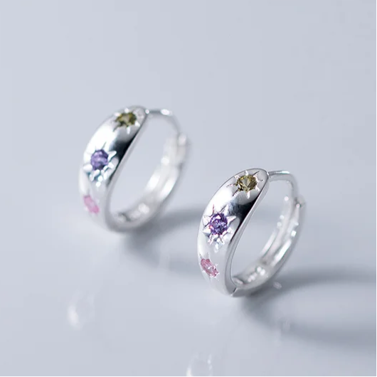 Színes ragyogás ezüst fülbevaló - Eyla Jewelry