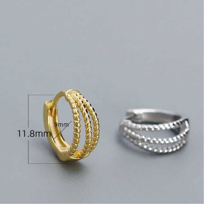 Triplasoros ezüst fülbevaló - Eyla Jewelry