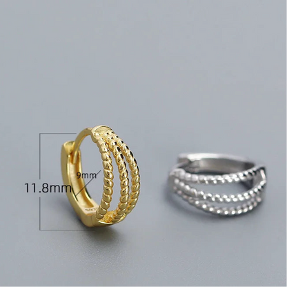 Triplasoros ezüst fülbevaló - Eyla Jewelry