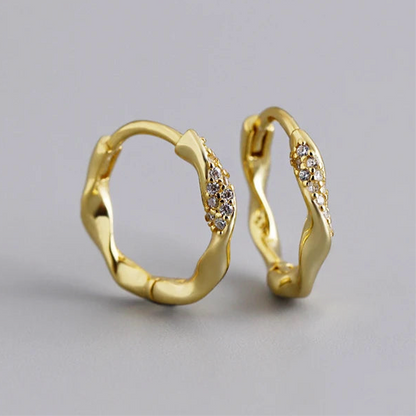 Francia stílusú csavart ezüst fülbevaló - Eyla Jewelry