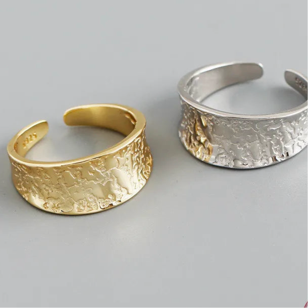 Íves rusztikus ezüst gyűrű - Eyla Jewelry