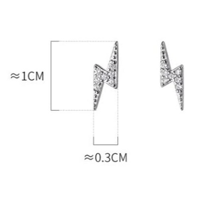 Kicsi villám ezüst fülbevaló - Eyla Jewelry