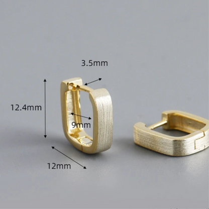 Csiszolt négyszögletű ezüst fülbevaló - Eyla Jewelry