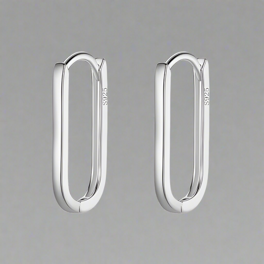 Nagy méretű ovális ezüst fülbevaló - Eyla Jewelry