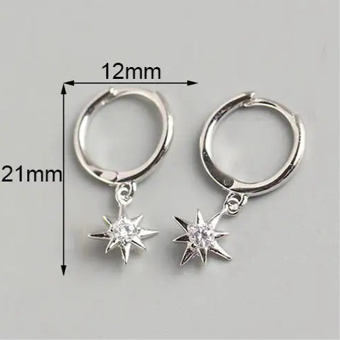 Különleges csillagos ezüst fülbevaló - Eyla Jewelry