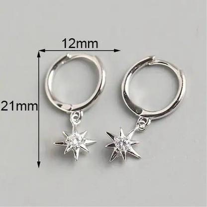 Különleges csillagos ezüst fülbevaló - Eyla Jewelry