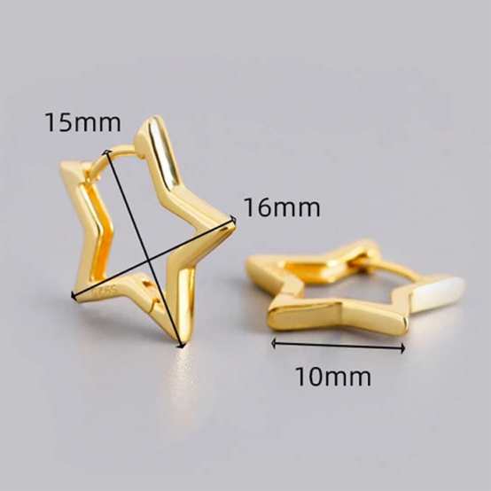Csillag formájú ezüst fülbevaló - Eyla Jewelry