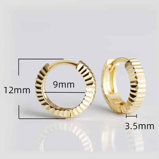 Barázdált ezüst fülbevaló - Eyla Jewelry