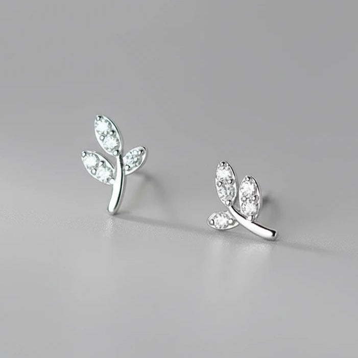 Tündöklő levél ezüst fülbevaló - Eyla Jewelry