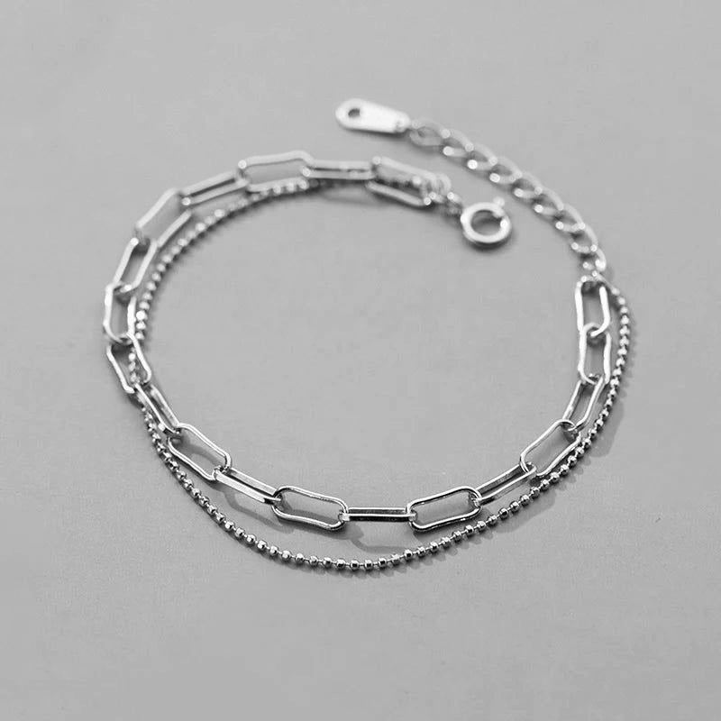 Különleges kétsoros ezüst karkötő - Eyla Jewelry