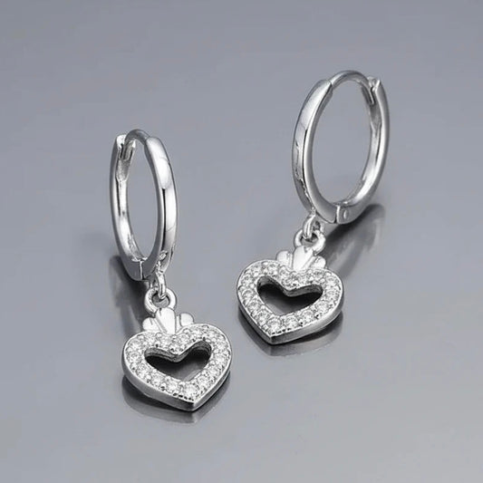 Sparkling Love Silver Earrings