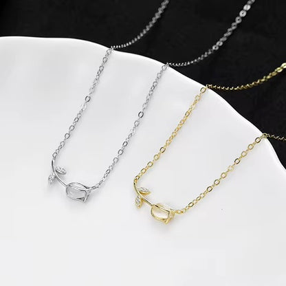 Tulipános ezüst nyaklánc