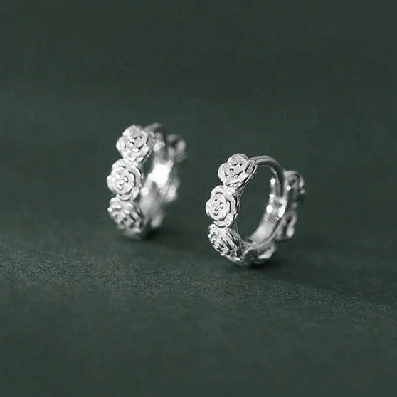 Rózsacsokor ezüst fülbevaló