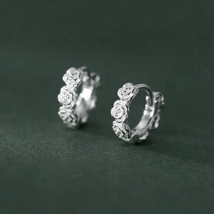 Rózsacsokor ezüst fülbevaló