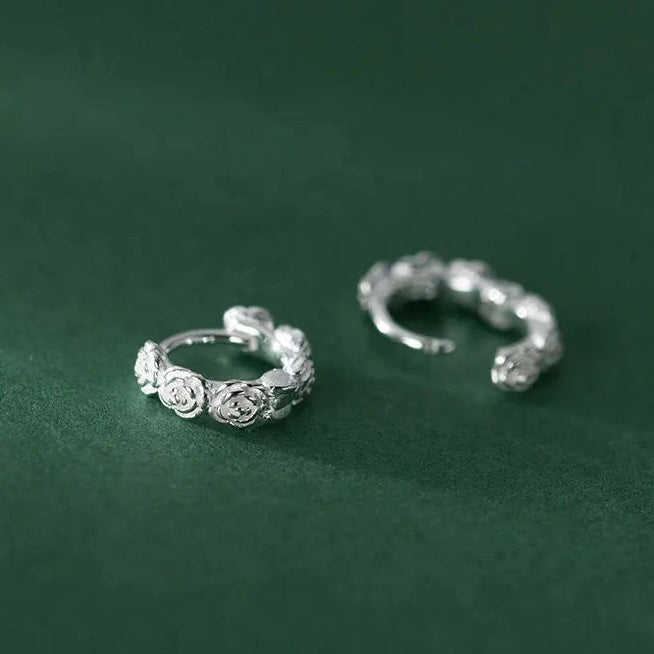 Rózsacsokor ezüst fülbevaló