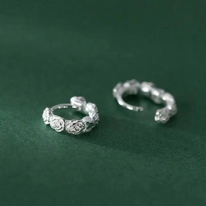 Rózsacsokor ezüst fülbevaló