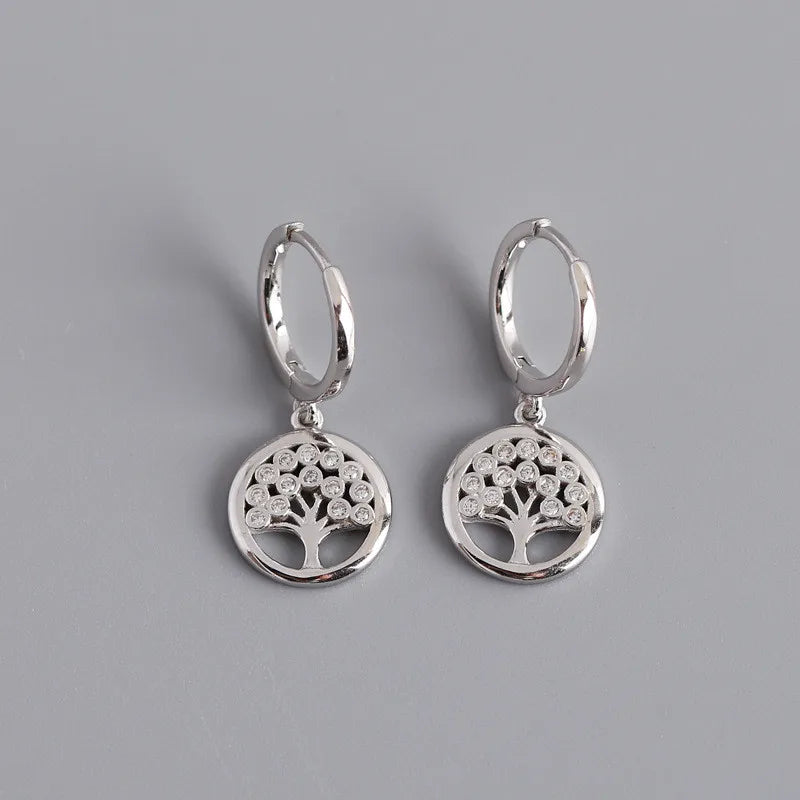 Tölgyfa ragyogó ezüst fülbevaló - Eyla Jewelry