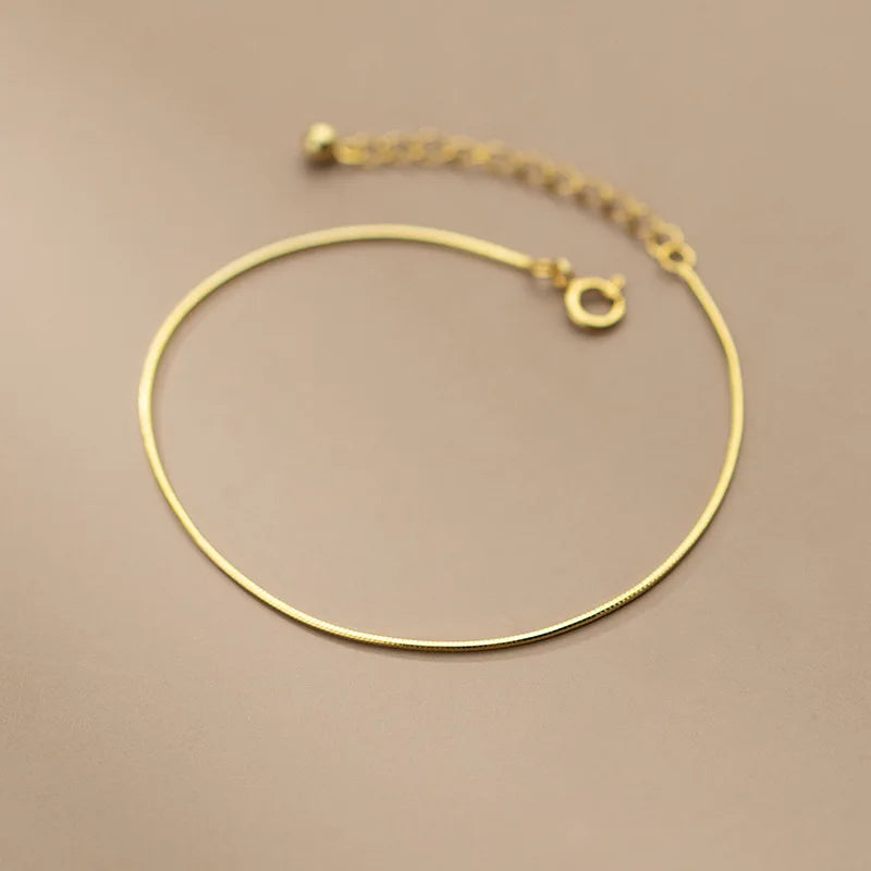 Kígyó minimalista ezüst karkötő - Eyla Jewelry