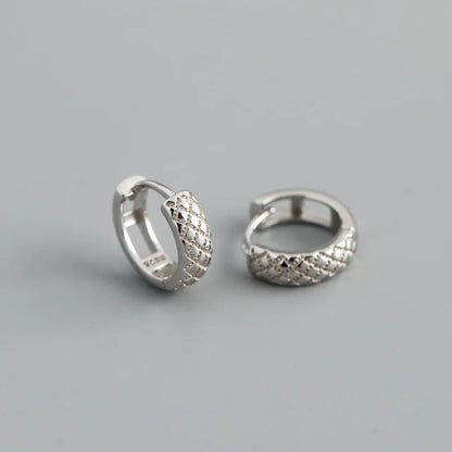 Mintás ezüst karika-fülbevaló - Eyla Jewelry