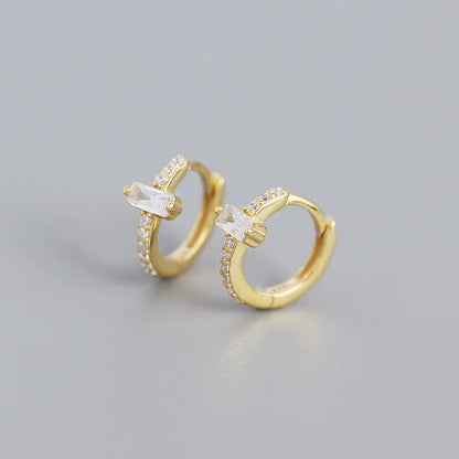 Ragyogó téglalap ezüst fülbevaló