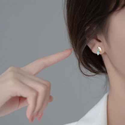 Kicsi falevél ezüst fülbevaló - Eyla Jewelry