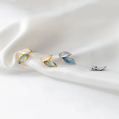 Kicsi falevél ezüst fülbevaló - Eyla Jewelry