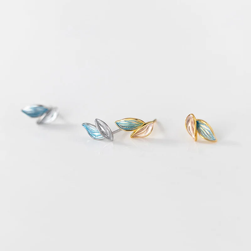 Kicsi falevél ezüst fülbevaló - Eyla Jewelry