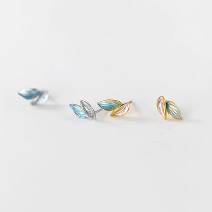 Kicsi falevél ezüst fülbevaló - Eyla Jewelry