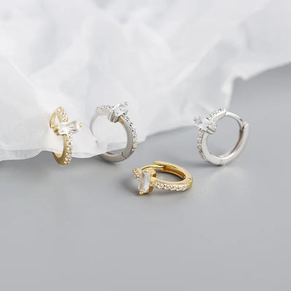 Ragyogó téglalap ezüst fülbevaló