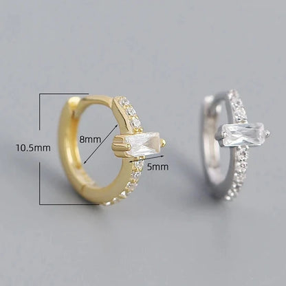 Ragyogó téglalap ezüst fülbevaló