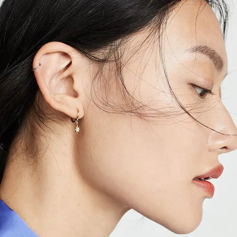 Különleges csillagos ezüst fülbevaló - Eyla Jewelry