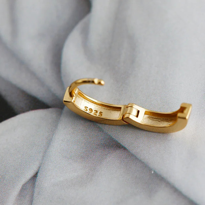 Tengerkék ezüst karika-fülbevaló - Eyla Jewelry