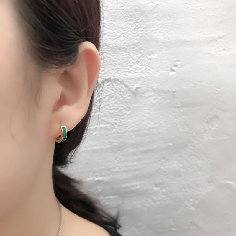 Tengerkék ezüst karika-fülbevaló - Eyla Jewelry