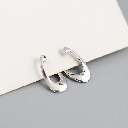 Természetes formavilágú ezüst fülbevaló - Eyla Jewelry