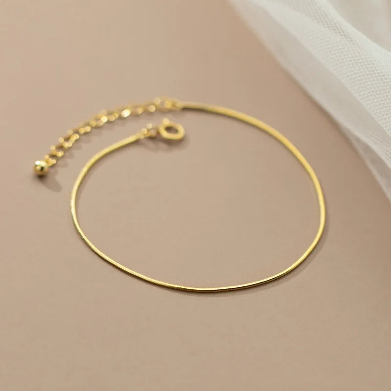 Kígyó minimalista ezüst karkötő - Eyla Jewelry