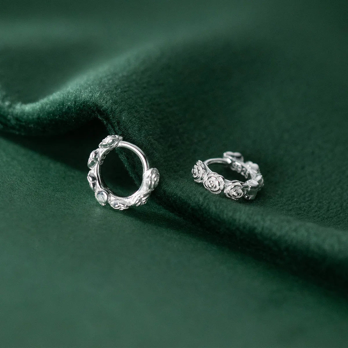 Rózsacsokor ezüst fülbevaló