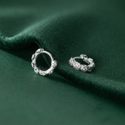 Rózsacsokor ezüst fülbevaló