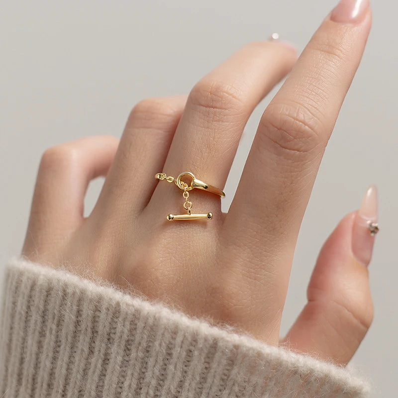 Láncos sterling ezüst gyűrű - Eyla Jewelry