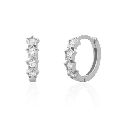 Csillagos ezüst fülbevaló - Eyla Jewelry