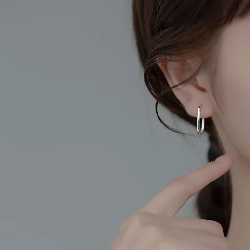 Nagy méretű ovális ezüst fülbevaló - Eyla Jewelry