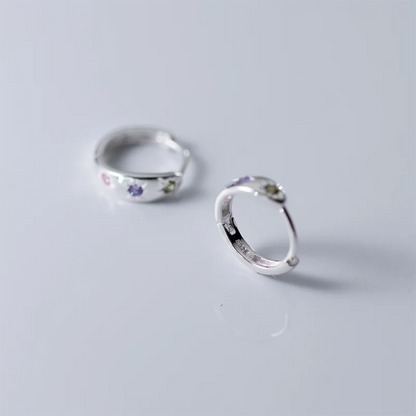 Színes ragyogás ezüst fülbevaló - Eyla Jewelry