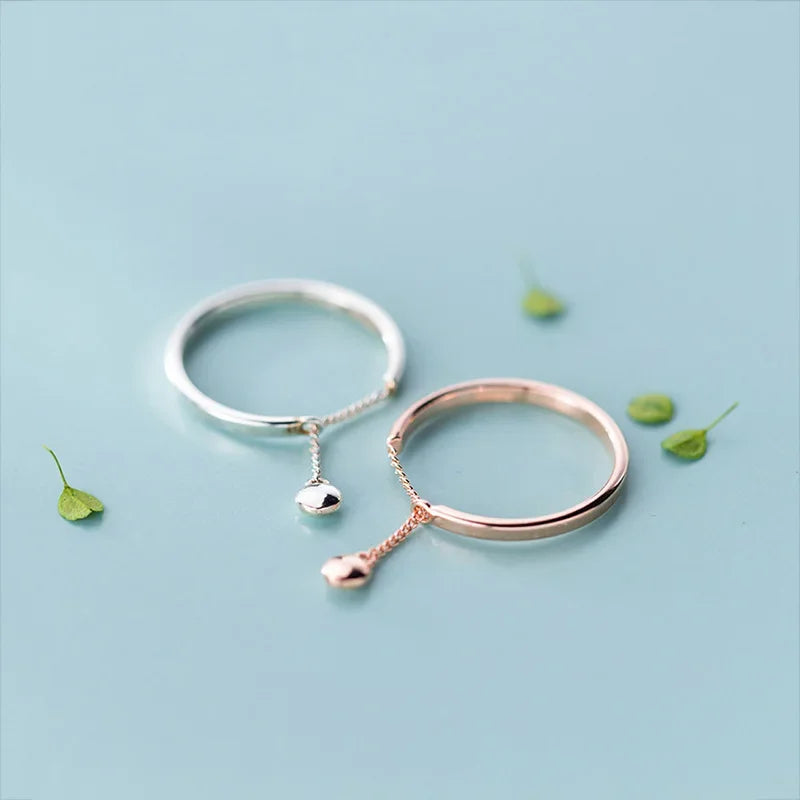 Minimalista láncos ezüst gyűrű - Eyla Jewelry
