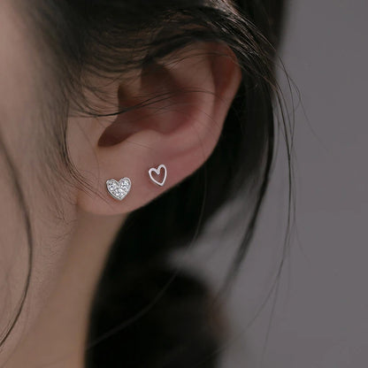 Asszimetrikus szív ezüst fülbevaló - Eyla Jewelry