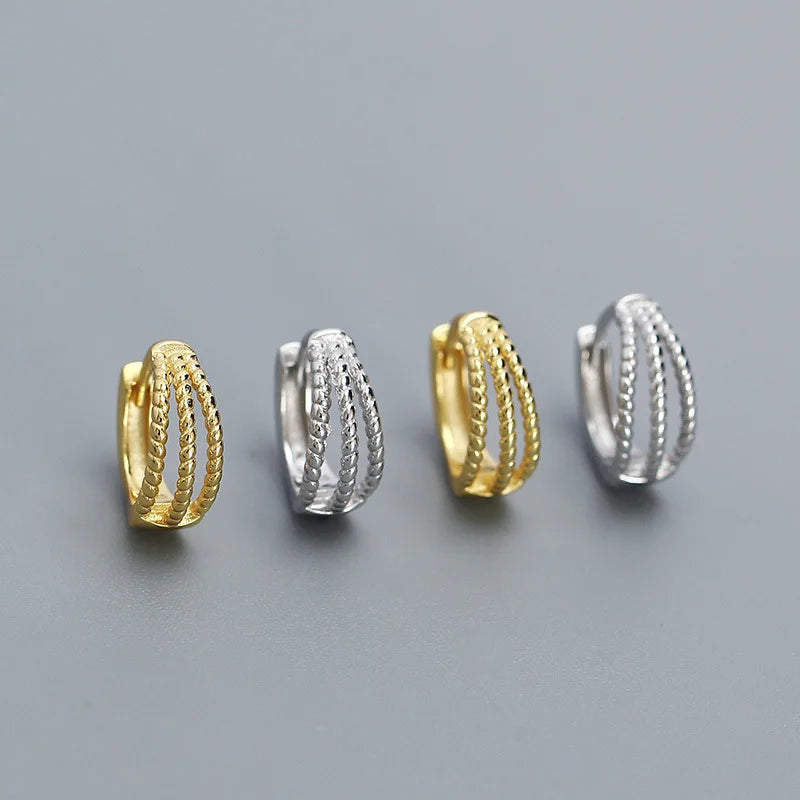 Triplasoros ezüst fülbevaló - Eyla Jewelry