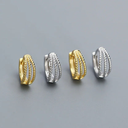 Triplasoros ezüst fülbevaló - Eyla Jewelry