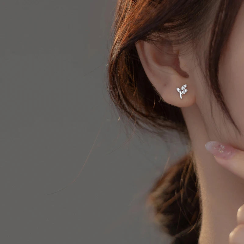 Tündöklő levél ezüst fülbevaló - Eyla Jewelry