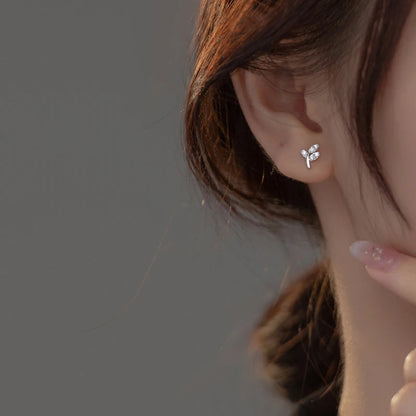 Tündöklő levél ezüst fülbevaló - Eyla Jewelry