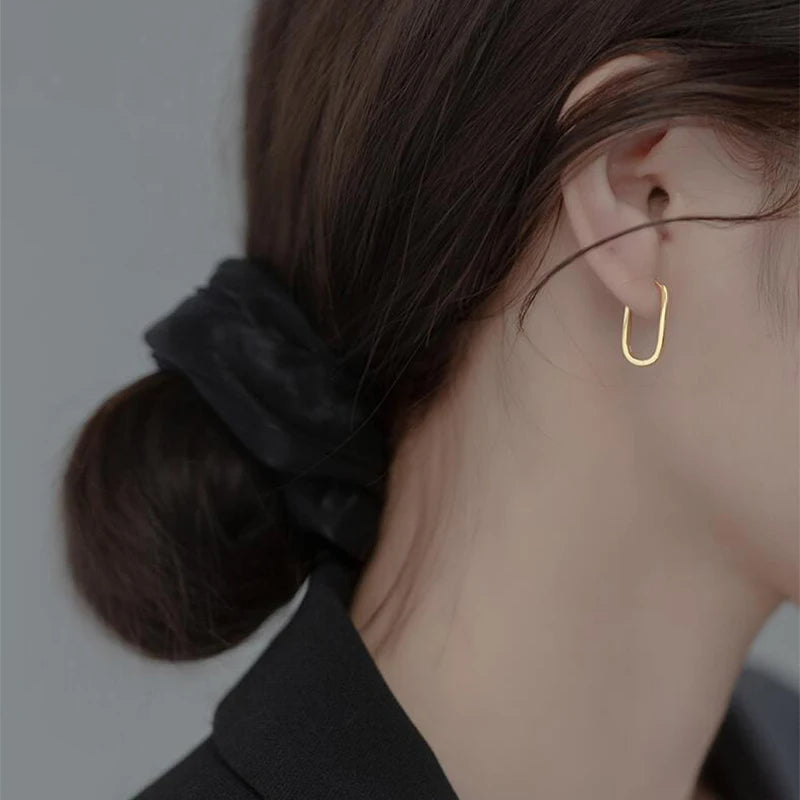 Nagy méretű ovális ezüst fülbevaló - Eyla Jewelry